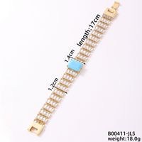 Copper K Gold Plated Rhodium Plated Casual Simple Style Quadrilateral Zircon Bracelets sku image 15
