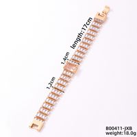 Copper K Gold Plated Rhodium Plated Casual Simple Style Quadrilateral Zircon Bracelets sku image 34