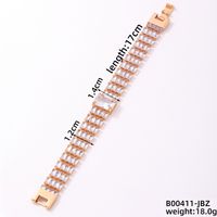 Copper K Gold Plated Rhodium Plated Casual Simple Style Quadrilateral Zircon Bracelets sku image 31