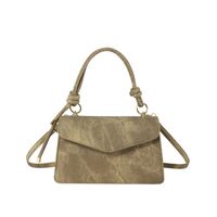 Women's Pu Leather Solid Color Basic Square Magnetic Buckle Handbag sku image 1