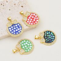 1 Piece Simple Style Bow Knot Copper Enamel Pendant Jewelry Accessories main image 1