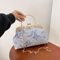 Women's Cloth Flower Streetwear Shell Clipped Button Dome Bag main image 3