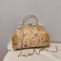 Women's Cloth Flower Streetwear Shell Clipped Button Dome Bag main image 9