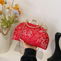 Women's Cloth Flower Streetwear Shell Clipped Button Dome Bag main image 7