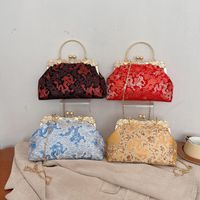Women's Cloth Flower Streetwear Shell Clipped Button Dome Bag main image 5
