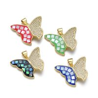 1 Piece Simple Style Butterfly Copper Enamel Pendant Jewelry Accessories main image 4