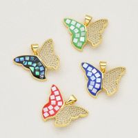 1 Piece Simple Style Butterfly Copper Enamel Pendant Jewelry Accessories main image 3