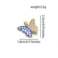 1 Piece Simple Style Butterfly Copper Enamel Pendant Jewelry Accessories sku image 1