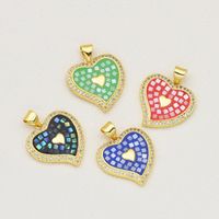 1 Piece Simple Style Heart Shape Copper Enamel Pendant Jewelry Accessories main image 3