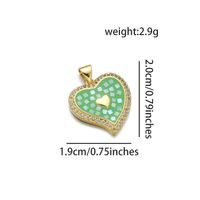 1 Piece Simple Style Heart Shape Copper Enamel Pendant Jewelry Accessories sku image 3
