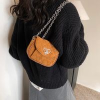 Mujeres Terciopelo De Piel De Deerskin Color Sólido Estilo Clásico Hilo De Coser Cuadrado Cerrar Bolsas De Hombro main image 1