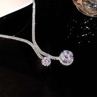 Elegant Luxurious Commute Water Droplets Alloy Copper Inlay Zircon Earrings Necklace main image 4