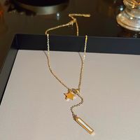 Kupfer Elegant Dame Pentagramm Geometrisch Halskette Mit Anhänger main image 5