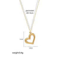 Stainless Steel 18K Gold Plated Simple Style Commute Polishing Plating Heart Shape Pendant Necklace sku image 2