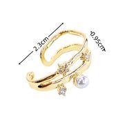 1 Piece Elegant Simple Style Geometric Plating Inlay Copper Artificial Pearls Zircon Ear Cuffs main image 2