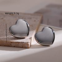 Elegant Simple Style Heart Shape Stainless Steel Plating 18k Gold Plated Earrings Necklace main image 8
