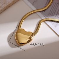 Elegant Simple Style Heart Shape Stainless Steel Plating 18k Gold Plated Earrings Necklace main image 3