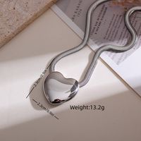 Elegant Simple Style Heart Shape Stainless Steel Plating 18k Gold Plated Earrings Necklace main image 2