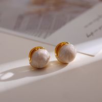 1 Pair Simple Style Geometric Copper Huggie Earrings sku image 3