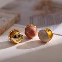 1 Pair Simple Style Geometric Copper Huggie Earrings main image 3