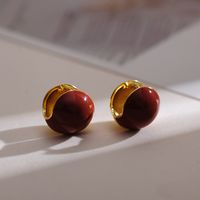 1 Pair Simple Style Geometric Copper Huggie Earrings sku image 2