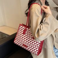 Women's Cloth Houndstooth Heart Shape Cute Sewing Thread Square Zipper Underarm Bag main image 6