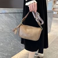 Women's Pu Leather Solid Color Classic Style Sewing Thread Pillow Shape Zipper Crossbody Bag main image 1