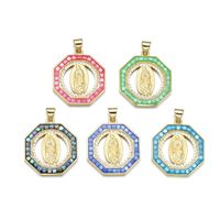 1 Piece Simple Style Virgin Mary Copper Enamel Pendant Jewelry Accessories main image 5