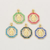 1 Piece Simple Style Virgin Mary Copper Enamel Pendant Jewelry Accessories main image 4