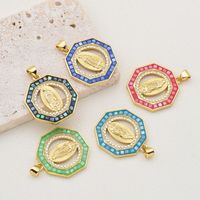 1 Piece Simple Style Virgin Mary Copper Enamel Pendant Jewelry Accessories main image 1