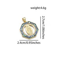 1 Piece Simple Style Virgin Mary Copper Enamel Pendant Jewelry Accessories main image 3