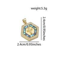 1 Piece Simple Style Cross Copper Enamel Pendant Jewelry Accessories main image 3