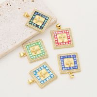 1 Piece Simple Style Cross Copper Enamel Pendant Jewelry Accessories main image 6