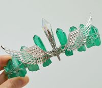 Women's Elegant Wings Alloy Gem Handmade Natural Stone Gem Crystal Crown sku image 16