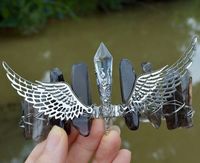 Women's Elegant Wings Alloy Gem Handmade Natural Stone Gem Crystal Crown sku image 2
