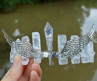 Women's Elegant Wings Alloy Gem Handmade Natural Stone Gem Crystal Crown sku image 3