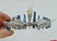 Women's Elegant Wings Alloy Gem Handmade Natural Stone Gem Crystal Crown sku image 11