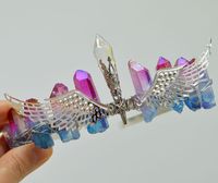 Women's Elegant Wings Alloy Gem Handmade Natural Stone Gem Crystal Crown sku image 18