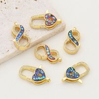 1 Piece Simple Style Infinity Heart Shape Lock Copper Enamel Plating Inlay Lobster Clasp Jewelry Accessories main image 1