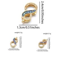 1 Piece Simple Style Infinity Heart Shape Lock Copper Enamel Plating Inlay Lobster Clasp Jewelry Accessories main image 3
