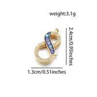 1 Piece Simple Style Infinity Heart Shape Lock Copper Enamel Plating Inlay Lobster Clasp Jewelry Accessories sku image 2