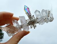 Women's Glam Queen Bridal Geometric Alloy Natural Stone Crystal Handmade Hair Band sku image 1