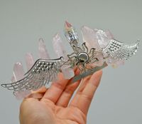 Women's Glam Queen Bridal Geometric Alloy Natural Stone Crystal Handmade Hair Band sku image 14