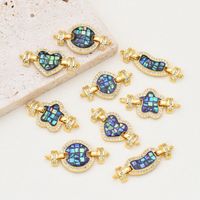 1 Piece Basic Round Star Heart Shape Copper Enamel Plating Inlay Jewelry Buckle Jewelry Accessories main image 1