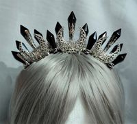 Women's Luxurious Queen Bridal Geometric Moon Alloy Gem Crystal Handmade Hair Band main image 4