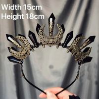 Women's Luxurious Queen Bridal Geometric Moon Alloy Gem Crystal Handmade Hair Band main image 2