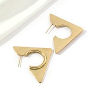1 Pair Simple Style Triangle Polishing Plating Titanium Steel 18k Gold Plated Ear Studs main image 4