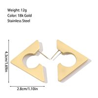 1 Pair Simple Style Triangle Polishing Plating Titanium Steel 18k Gold Plated Ear Studs sku image 1