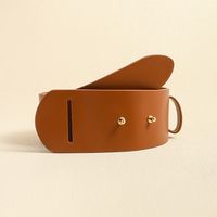 Classic Style Solid Color Pu Leather Women's Leather Belts main image 10