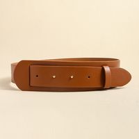 Classic Style Solid Color Pu Leather Women's Leather Belts sku image 1